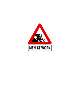 Men at work minta szürke pólón