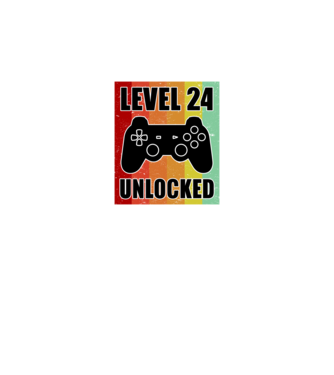 level 24 unlocked retro gamer minta fehér pólón