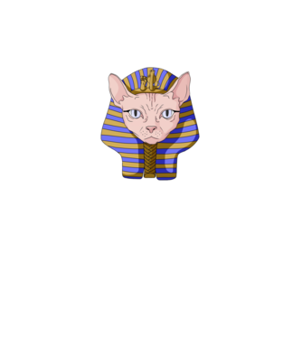 sphynx cat pharaoh minta fekete pólón