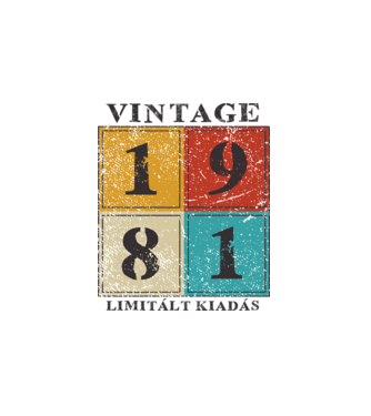 vintage_1981_limitált_sötét minta fehér pólón