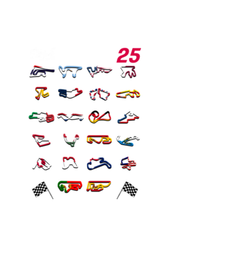 MOTOGP 25 CALENDAR fekete alapra minta fekete pólón