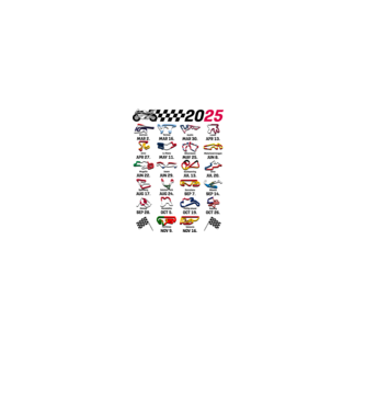 MOTOGP 25 CALENDAR fehér alapra minta homokszín pólón