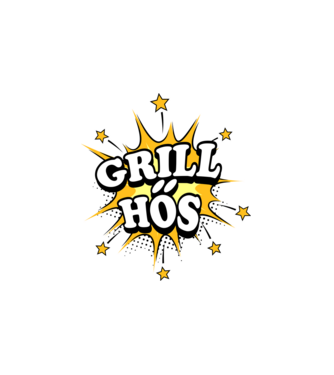 Grill Hős minta fehér pólón