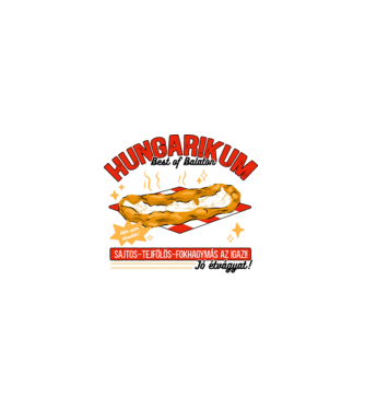 Lángos Hungarikum minta fehér pólón