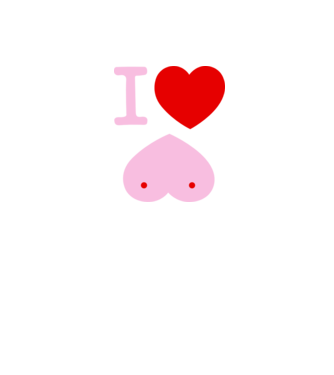 I Love... minta fekete/piros pólón