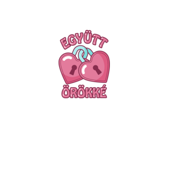 Együtt örökre szívlakatok minta fehér pólón