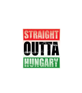 Straight Outta Hungary minta fekete pólón