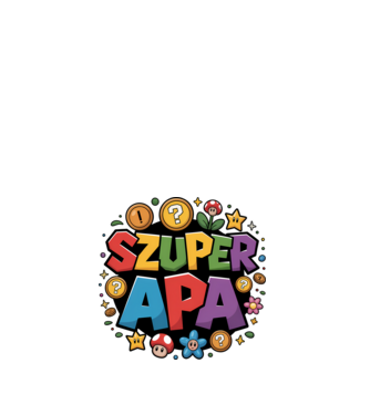 Szuper Apa minta fehér pólón