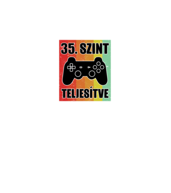35 szint teljesítve retro gamer minta fekete pólón
