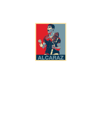 Carlos Alcaraz poszter minta türkiz pólón