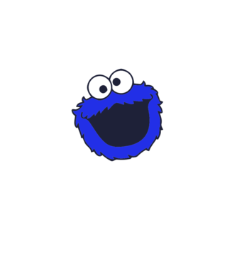 Cookie Monster Face minta fekete pólón
