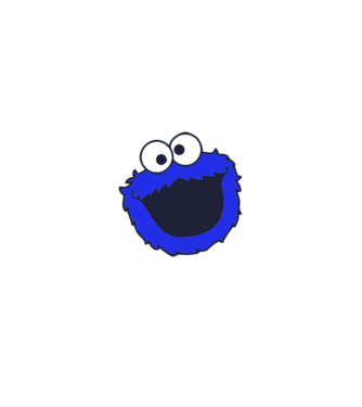 Cookie Monster Face minta fekete pólón