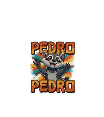 Retro Pedro minta fekete pólón