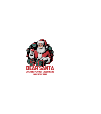 Dear Santa Just leave your credit card under the tree angol minta világos rózsaszín pólón