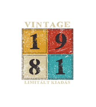 vintage_1981_limitált_világos minta fehér pólón
