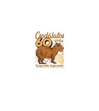 Capybara 60 éves minta fehér pólón