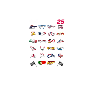 MOTOGP 25 CALENDAR fekete alapra minta fekete pólón