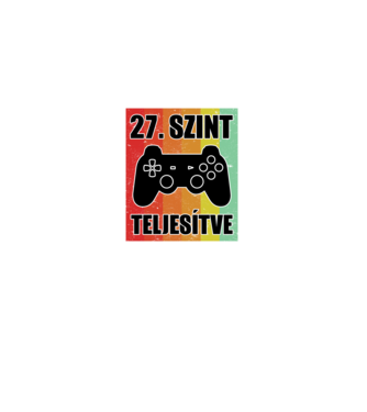 27 szint teljesítve retro gamer minta fekete pólón
