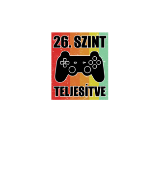 26 szint teljesítve retro gamer minta fekete pólón