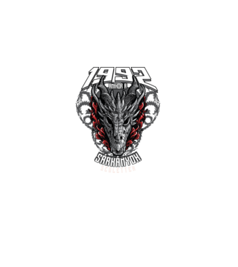 Sárkány éve 1992 minta fekete pólón