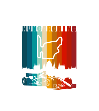 Hungaroring colorful minta fehér pólón