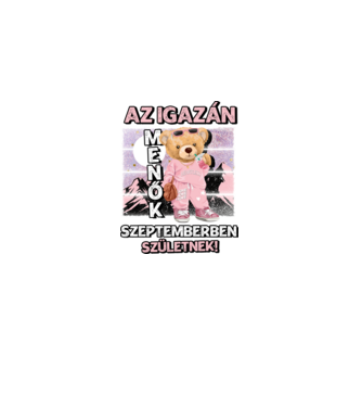 Menő maci csajos SZEPTEMBER minta fekete pólón