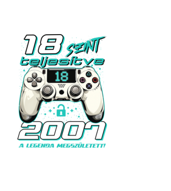 Gamer szülinap 18 éves minta fekete pólón