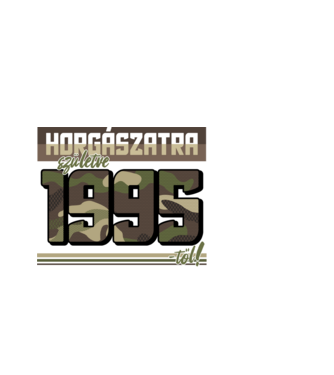 Horgászatra születve - 1995 minta fekete pólón