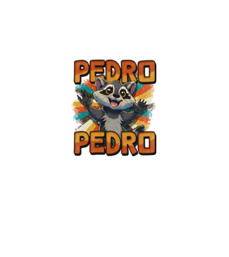 Retro Pedro minta fekete pólón