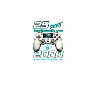 Gamer szülinap 25 éves minta fekete pólón