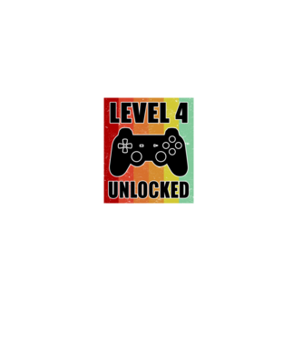 level 4 unlocked retro gamer minta fekete pólón