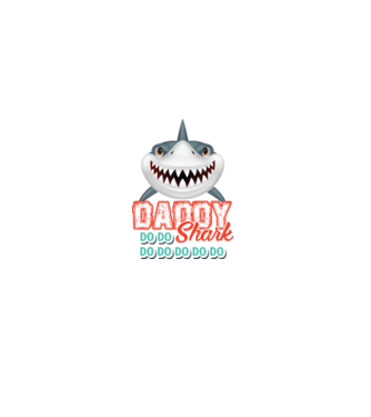 Daddy shark minta fehér pólón