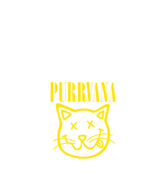 PURRVANA minta fekete pólón