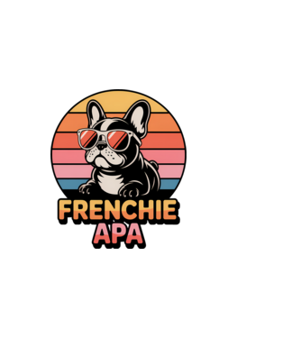 Frenchie Apa minta fekete pólón