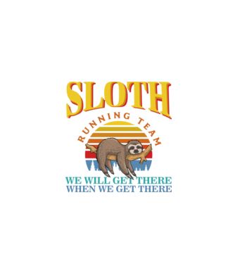 SLOTH running team minta fekete pólón