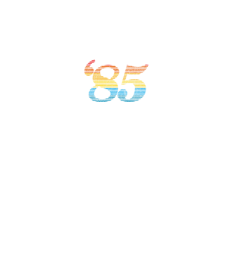Retro szülinap 1985 minta fekete pólón
