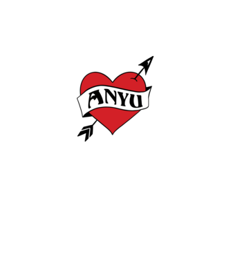 Anyu retro szív minta fehér pólón