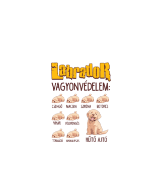 LABRADOR vagyonvédelem minta fehér pólón
