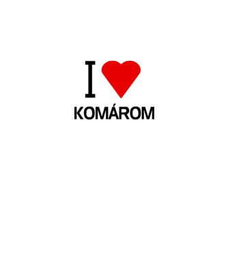 I love Komárom minta fehér pólón