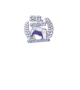 26. szint teljesítve PS5 v2 minta fekete pólón