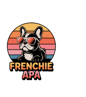 Frenchie Apa minta fekete pólón