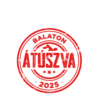 Badge - Balaton Átúszva minta fehér pólón