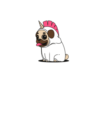 Pug Unicorn minta homokszín pólón