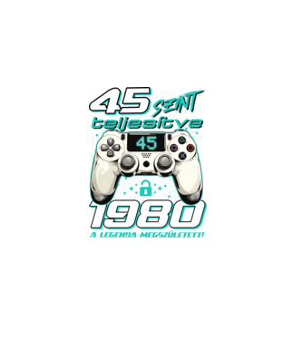 Gamer szülinap 45 éves minta fekete pólón