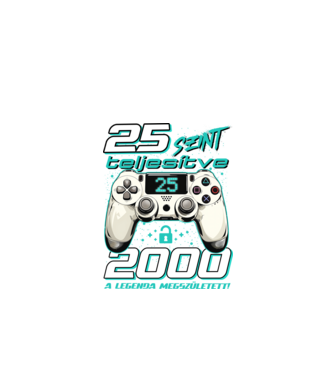 Gamer szülinap 25 éves minta fekete pólón