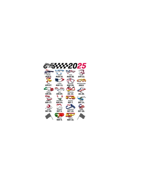 MOTOGP 25 CALENDAR fehér alapra minta világos rózsaszín pólón