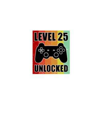 level 25 unlocked retro gamer minta fehér pólón