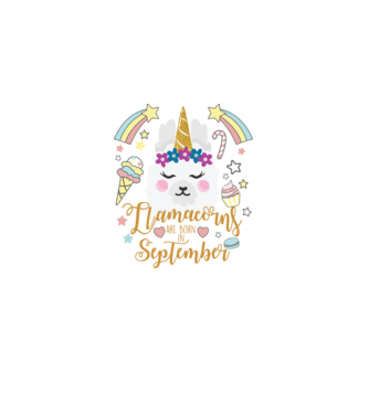 Llamacorns are born in SZEPTEMBER minta fehér pólón