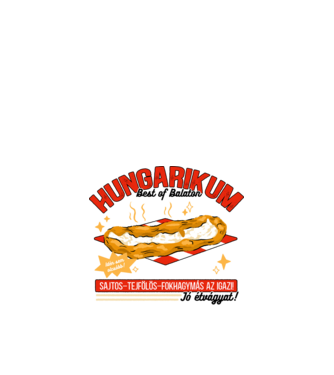 Lángos Hungarikum minta fehér pólón
