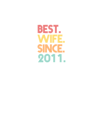 best wife since 2011 retro minta fekete pólón